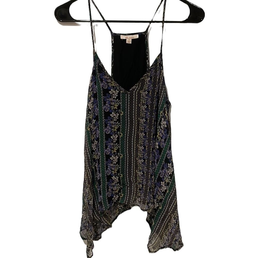 Ella Moss silk flowy blouse small